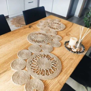 Round Woven Jute Table Runner