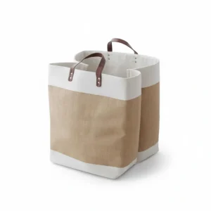 Canvas-Trimmed Laundry Tote