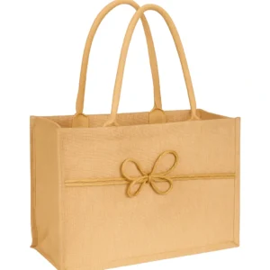 Elegant Bow Jute Gift Tote