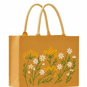 Meadow Bloom Jute Tote