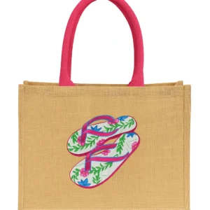 Tropical Flip-Flop Jute Tote