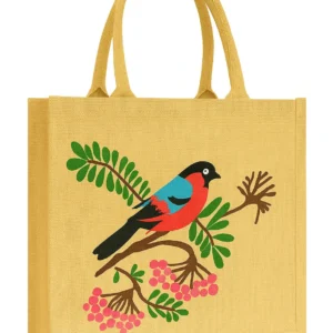 Tropical Songbird Jute Tote