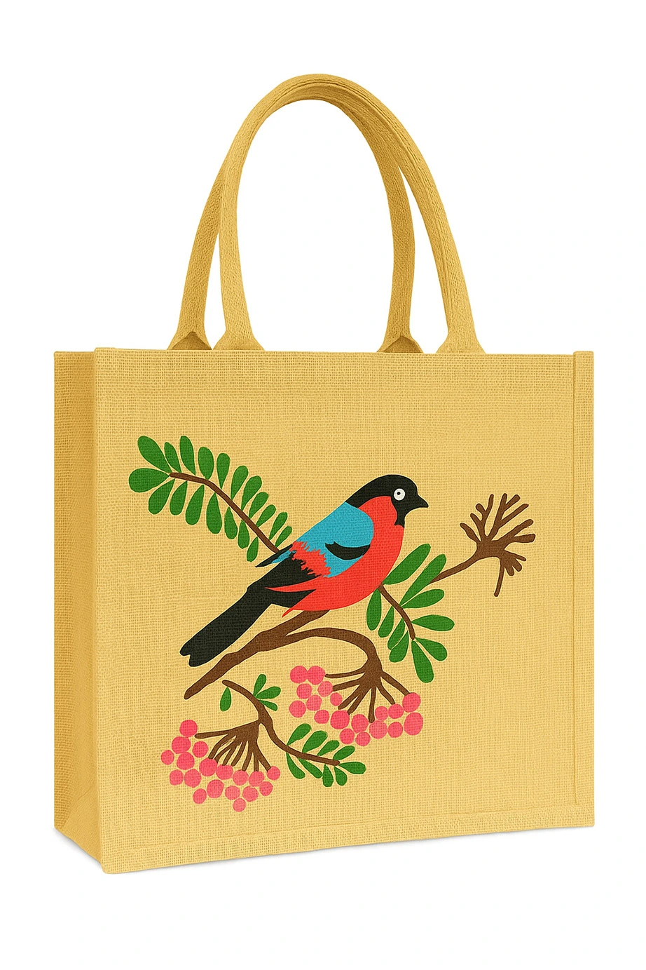 Tropical Songbird Jute Tote